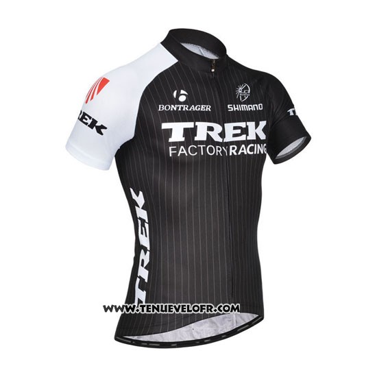 2014 Maillot Ciclismo Trek Factory Racing Noir et Blanc Manches Courtes et Cuissard
